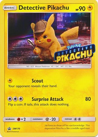 Detective Pikachu (SM170) (Detective Pikachu Stamped) [Sun & Moon: Black Star Promos] | Devastation Store