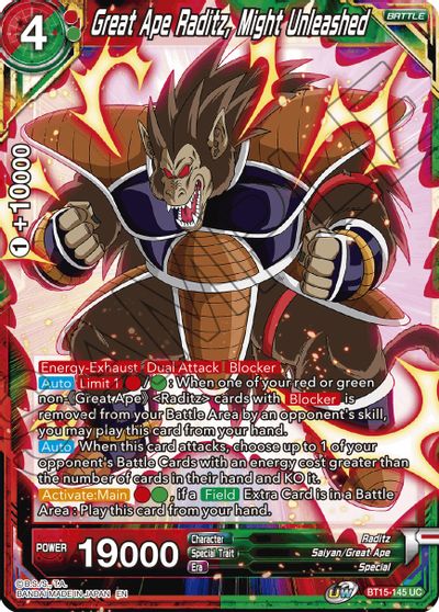 Great Ape Raditz, Might Unleashed [BT15-145] | Devastation Store