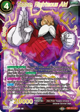 Toppo, Righteous Aid (Gold Stamped) [DB1-014] | Devastation Store
