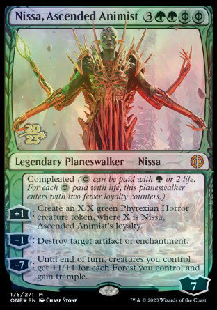 Nissa, Ascended Animist [Phyrexia: All Will Be One Prerelease Promos] | Devastation Store