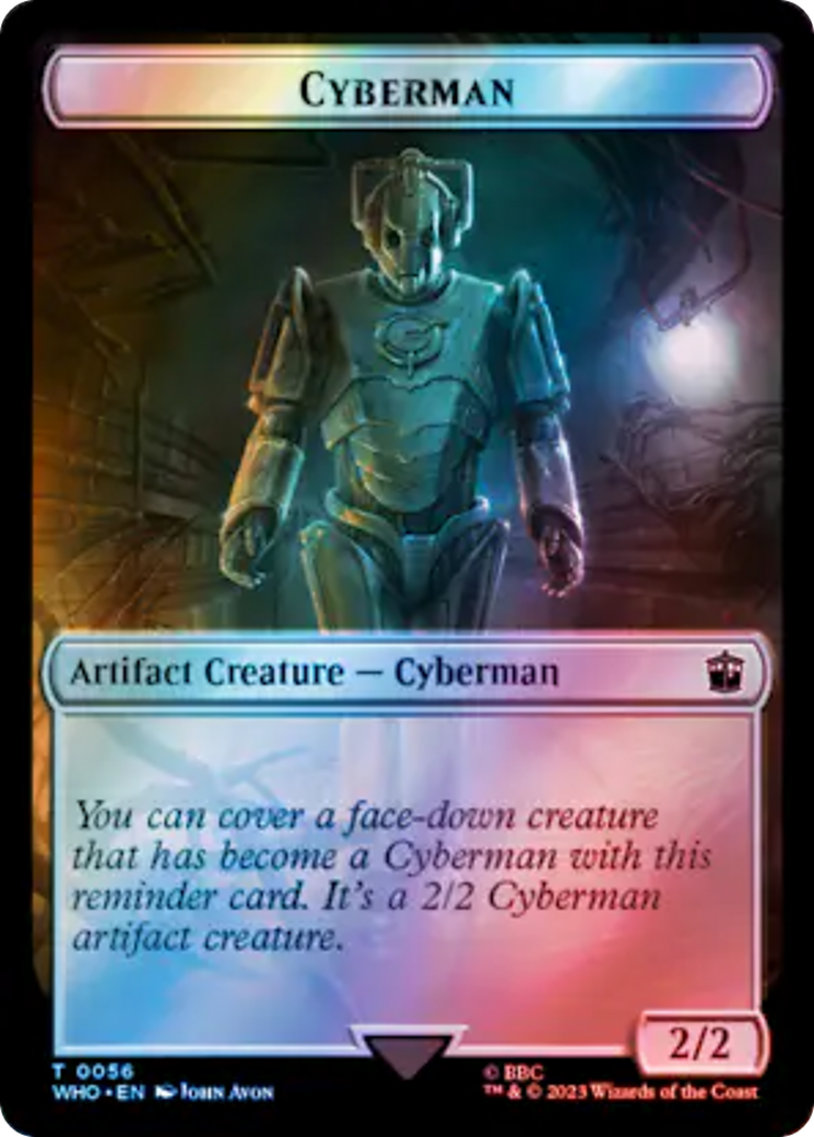 Fish // Cyberman Double-Sided Token (Surge Foil) [Doctor Who Tokens] | Devastation Store