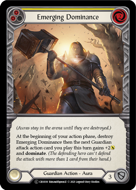 Emerging Dominance (Yellow) (Rainbow Foil) [CRU039-RF] Unlimited Rainbow Foil | Devastation Store