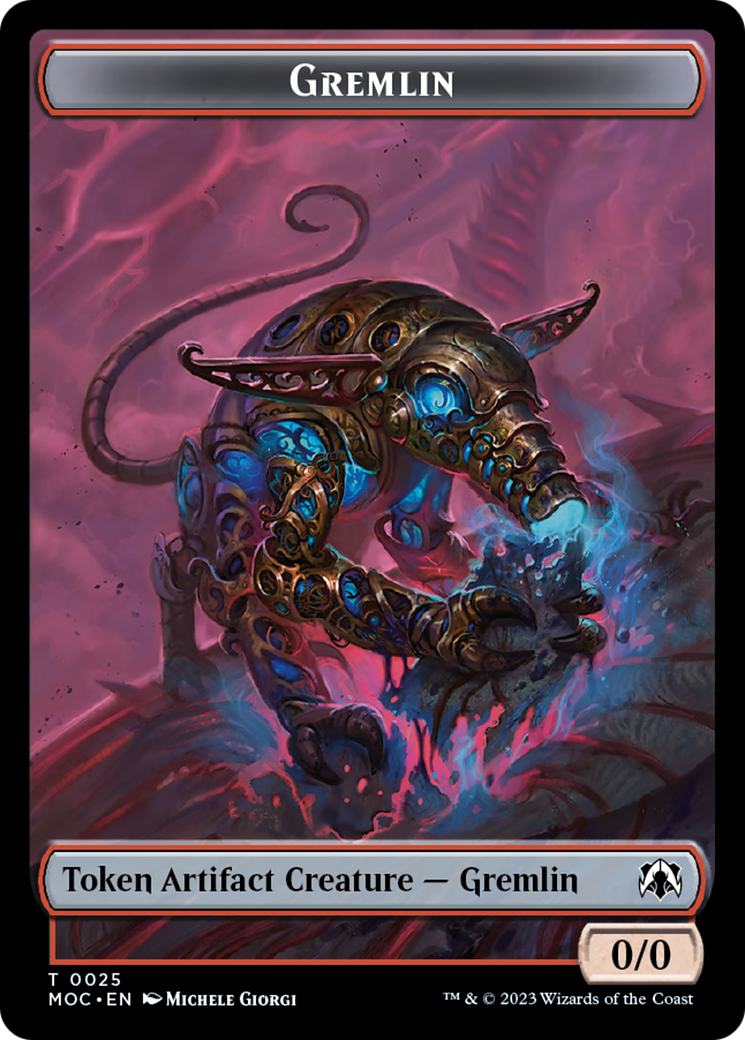Treasure // Gremlin Double-Sided Token [March of the Machine Commander Tokens] | Devastation Store