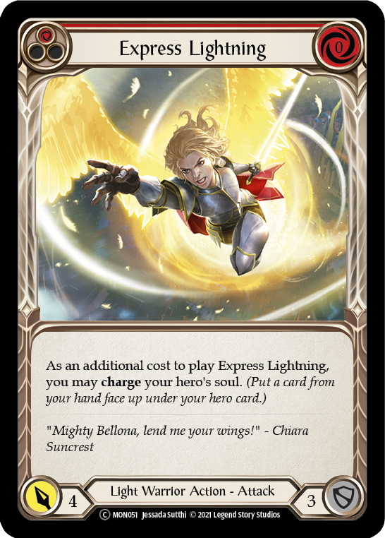 Express Lightning (Red) (Rainbow Foil) [U-MON051-RF] Unlimited Edition Rainbow Foil | Devastation Store