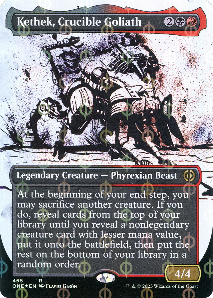 Kethek, Crucible Goliath (Borderless Ichor Step-and-Compleat Foil) [Phyrexia: All Will Be One] | Devastation Store