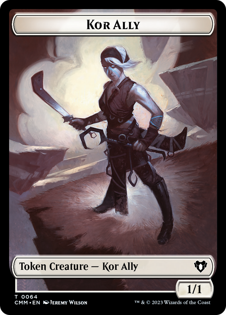 Dragon // Kor Ally Double-Sided Token [Commander Masters Tokens] | Devastation Store