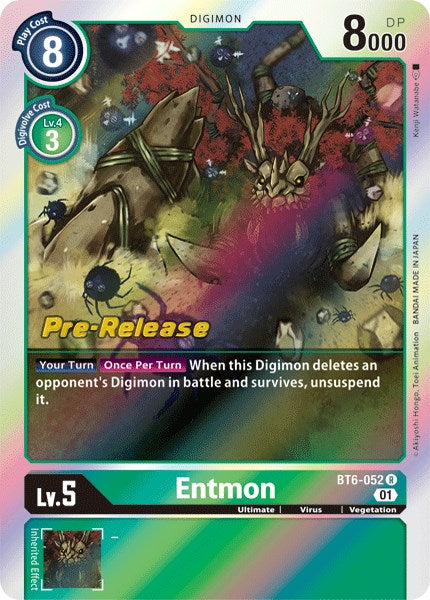 Entmon [BT6-052] [Double Diamond Pre-Release Cards] | Devastation Store