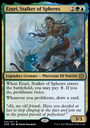 Ezuri, Stalker of Spheres (Promo Pack) [Phyrexia: All Will Be One Promos] | Devastation Store