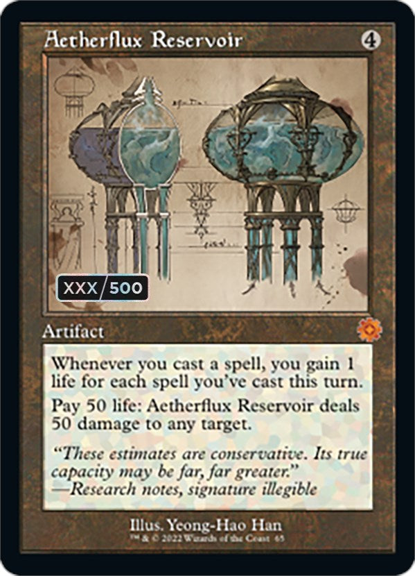 Aetherflux Reservoir (Retro Schematic) (Serial Numbered) [The Brothers' War Retro Artifacts] | Devastation Store