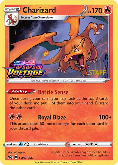 Charizard (SWSH066) (Staff Prerelease Promo) [Sword & Shield: Black Star Promos] | Devastation Store