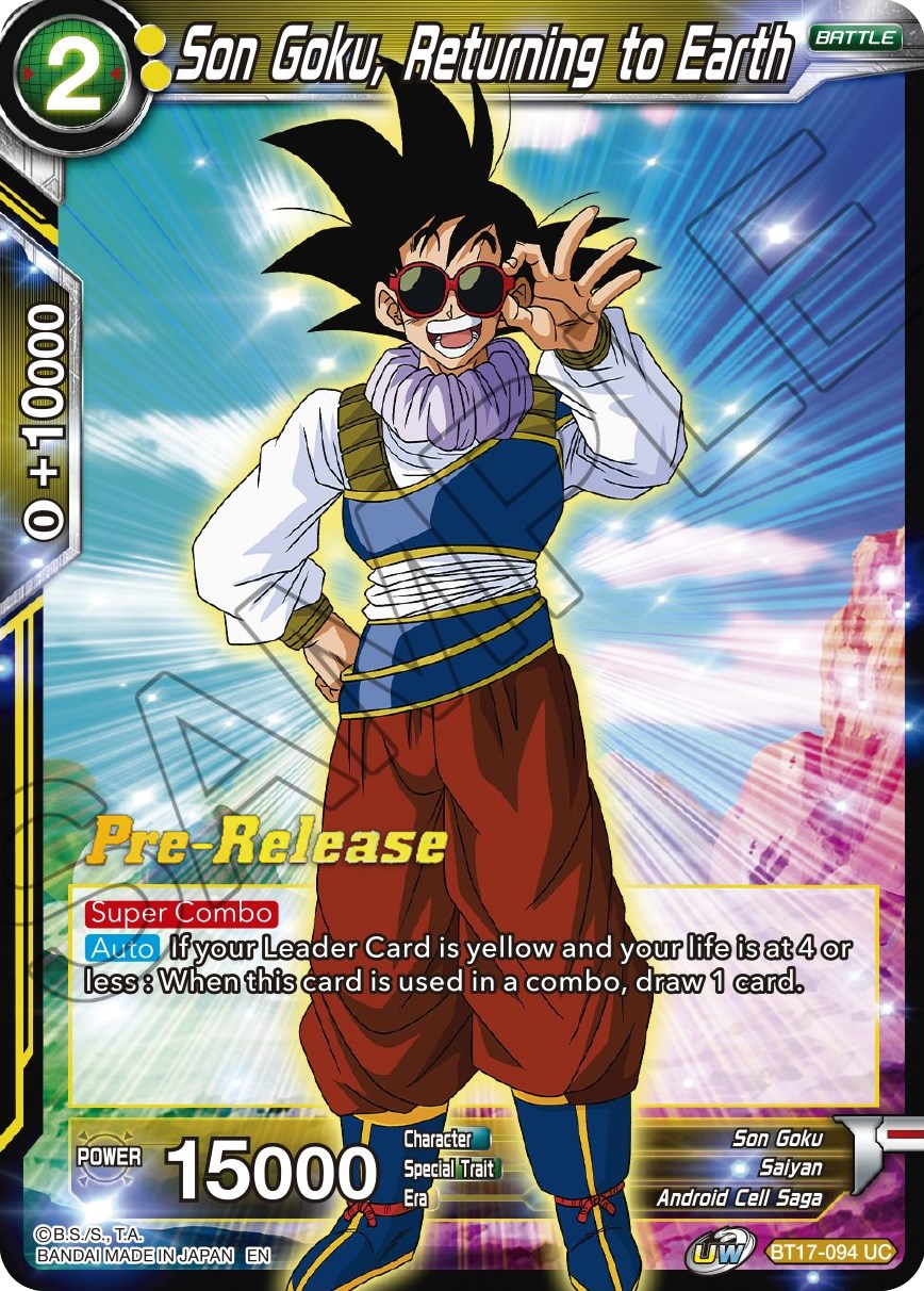 Son Goku, Returning to Earth (BT17-094) [Ultimate Squad Prerelease Promos] | Devastation Store