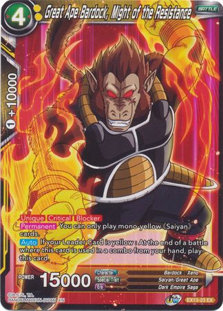 Great Ape Bardock, Might of the Resistance [EX13-23] | Devastation Store