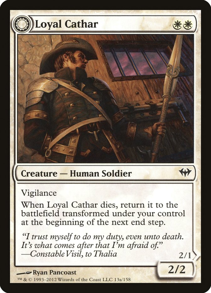 Loyal Cathar // Unhallowed Cathar [Dark Ascension] | Devastation Store