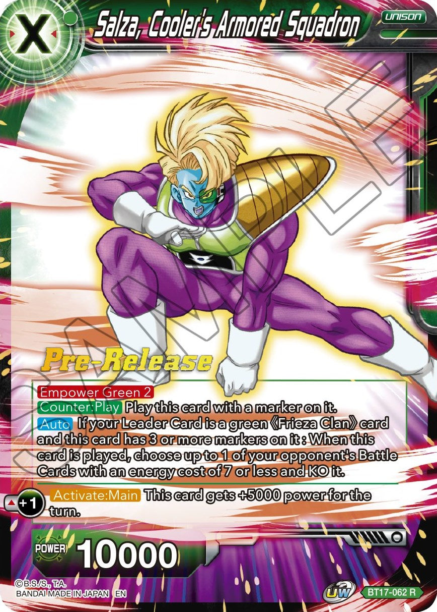 Salza, Cooler's Armored Squadron (BT17-062) [Ultimate Squad Prerelease Promos] | Devastation Store