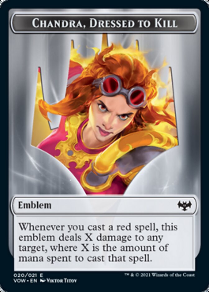Chandra, Dressed to Kill Emblem [Innistrad: Crimson Vow Tokens] | Devastation Store