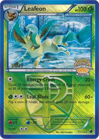 Leafeon (11/116) (Regional Championship Promo Staff) [Black & White: Plasma Freeze] | Devastation Store