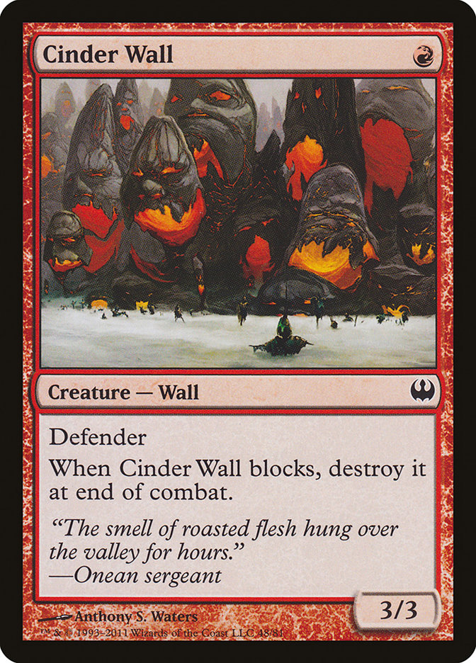Cinder Wall [Duel Decks: Knights vs. Dragons] - Devastation Store | Devastation Store