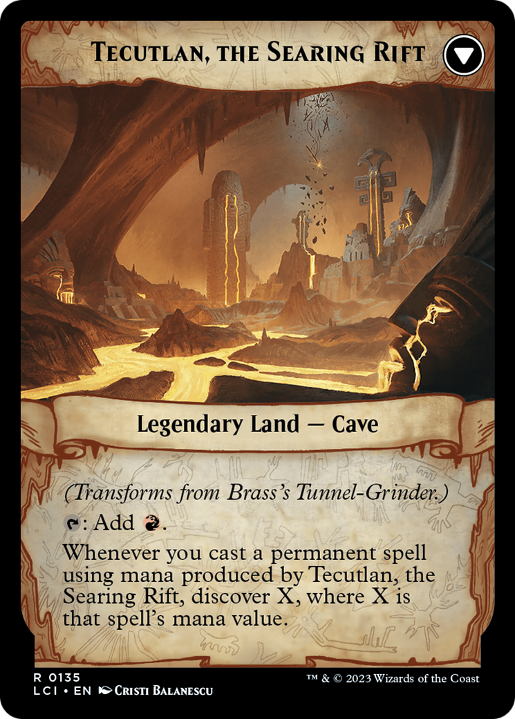 Brass's Tunnel-Grinder // Tecutlan, the Searing Rift [The Lost Caverns of Ixalan Prerelease Cards] | Devastation Store