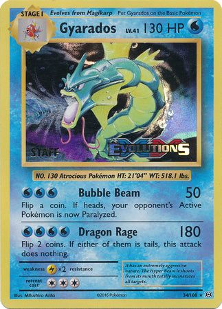 Gyarados (34/108) (XY Evolutions Staff Prerelease) [XY: Black Star Promos] | Devastation Store