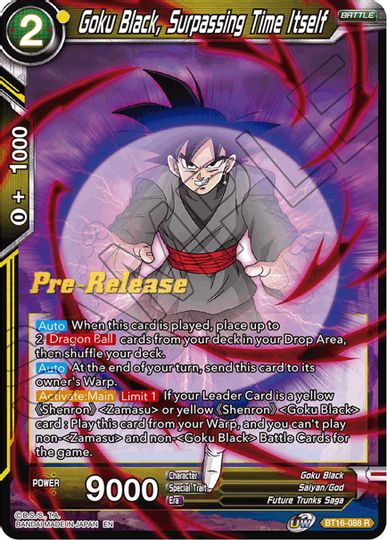 Goku Black, Surpassing Time itself (BT16-088) [Realm of the Gods Prerelease Promos] | Devastation Store