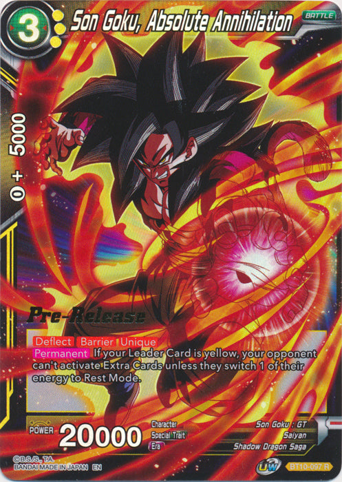 Son Goku, Absolute Annihilation (BT10-097) [Rise of the Unison Warrior Prerelease Promos] | Devastation Store