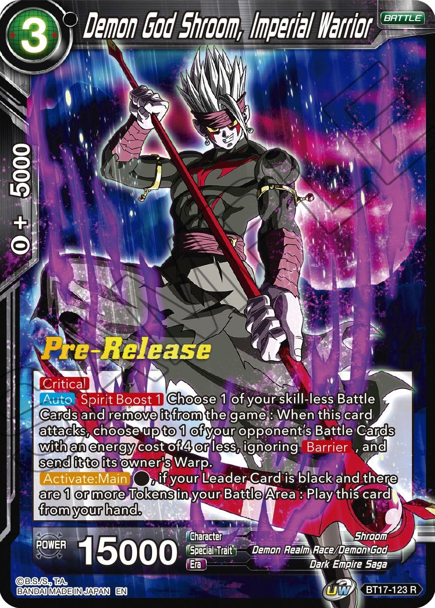 Demon God Shroom, Imperial Warrior (BT17-123) [Ultimate Squad Prerelease Promos] | Devastation Store