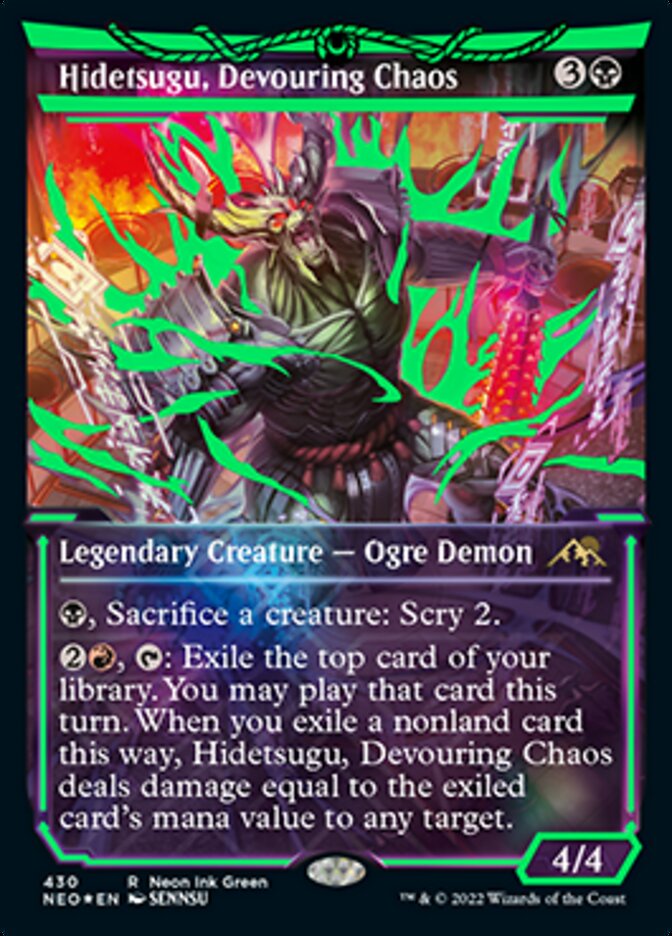 Hidetsugu, Devouring Chaos (Neon Ink Green) [Kamigawa: Neon Dynasty] | Devastation Store