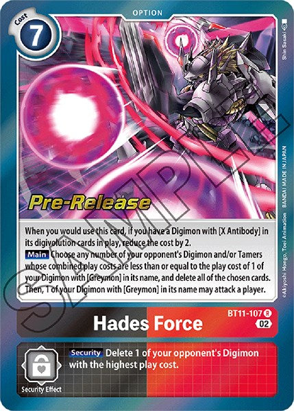 Hades Force [BT11-107] [Dimensional Phase Pre-Release Promos] | Devastation Store