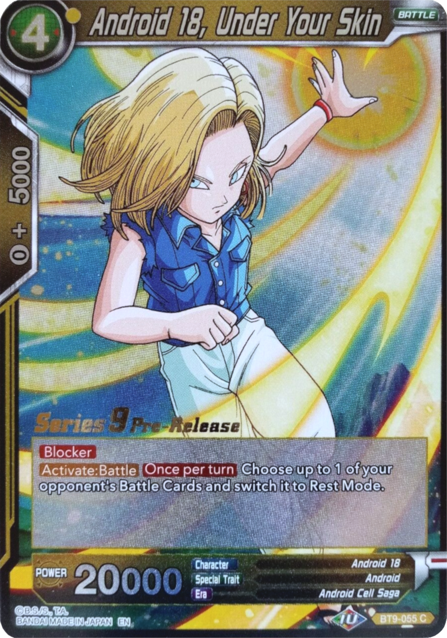 Android 18, Under Your Skin (BT9-055) [Universal Onslaught Prerelease Promos] | Devastation Store