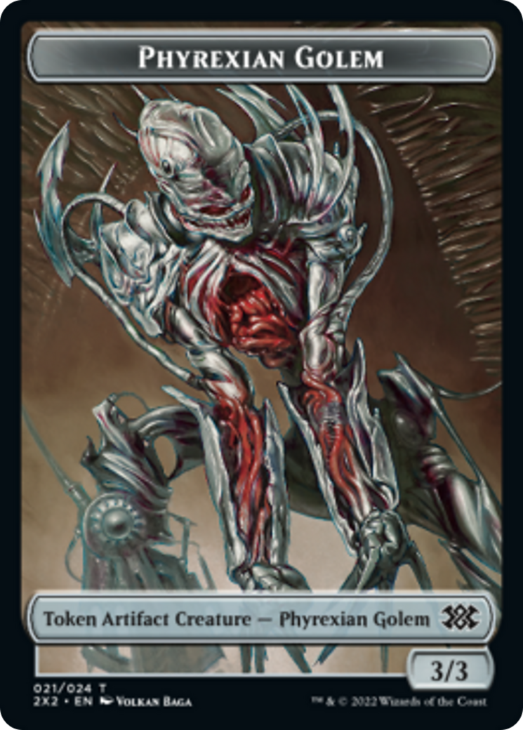Drake // Phyrexian Golem Double-sided Token [Double Masters 2022 Tokens] | Devastation Store