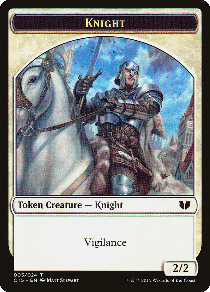 Knight (005) // Spirit (023) Double-Sided Token [Commander 2015 Tokens] | Devastation Store