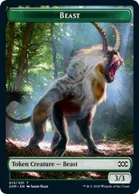 Beast // Saproling Double-sided Token [Double Masters Tokens] | Devastation Store