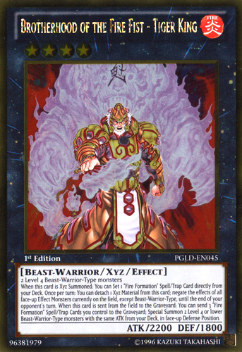 Brotherhood of the Fire Fist - Tiger King [PGLD-EN045] Gold Rare | Devastation Store