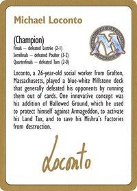 1996 Michael Loconto Biography Card [World Championship Decks] | Devastation Store