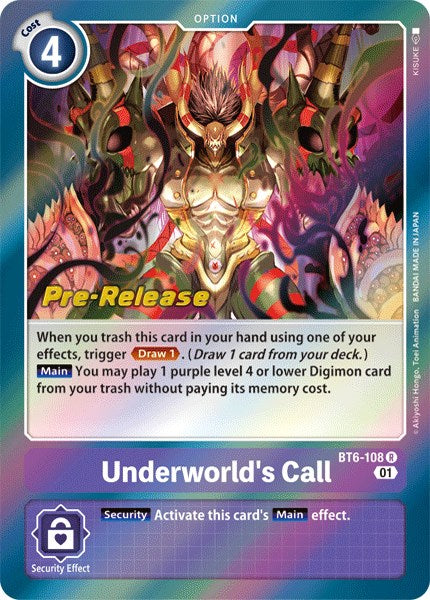 Underworld's Call [BT6-108] [Double Diamond Pre-Release Cards] | Devastation Store