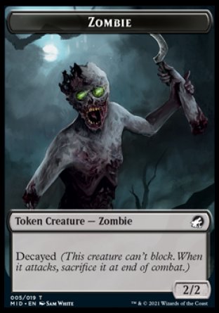 Zombie (005) // Bat Double-sided Token [Innistrad: Midnight Hunt Tokens] | Devastation Store