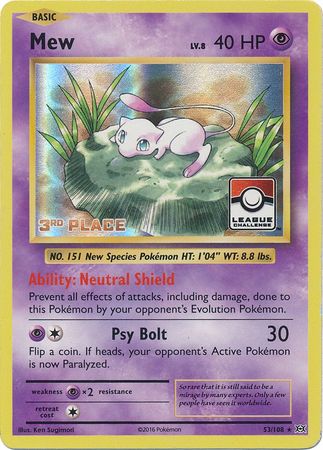 Mew (53/108) (League Promo 3rd Place) [XY: Evolutions] | Devastation Store