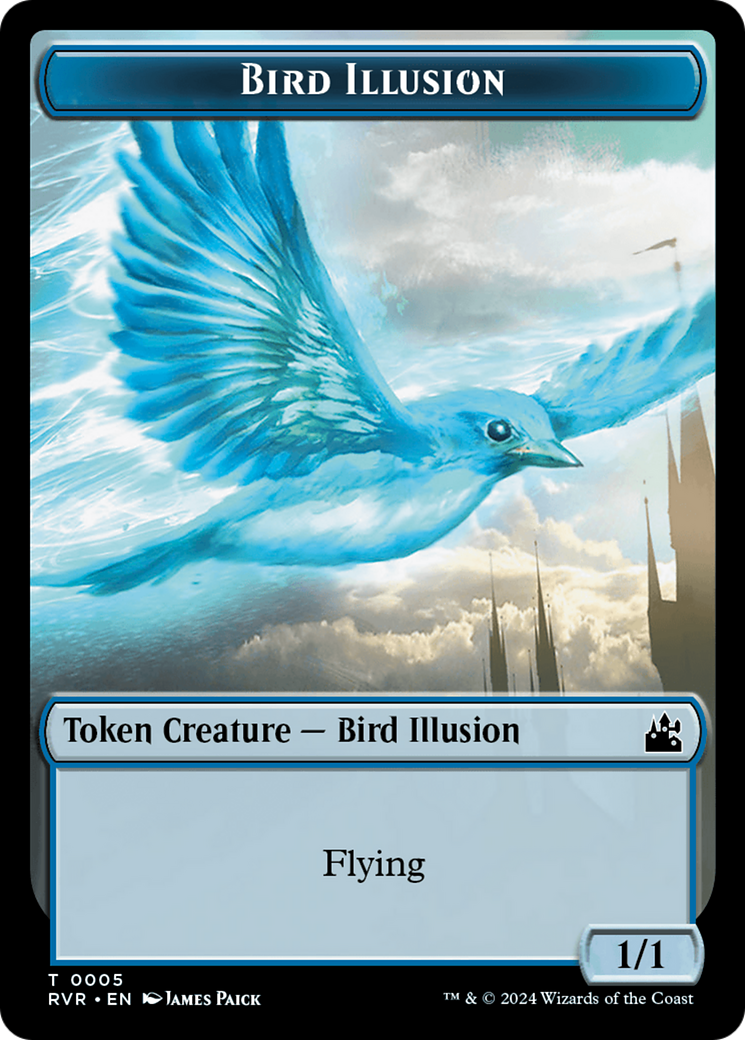Saproling // Bird Illusion Double-Sided Token [Ravnica Remastered Tokens] | Devastation Store