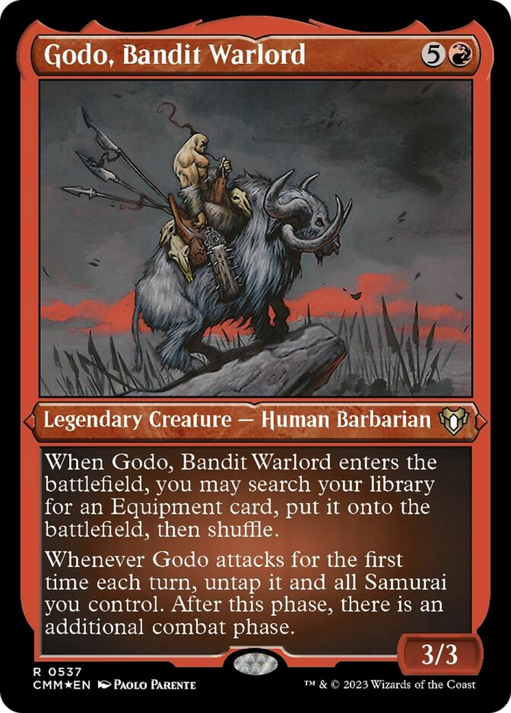 Godo, Bandit Warlord (Foil Etched) [Commander Masters] | Devastation Store