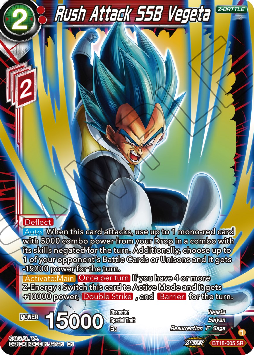 Rush Attack SSB Vegeta (BT18-005) [Dawn of the Z-Legends] | Devastation Store
