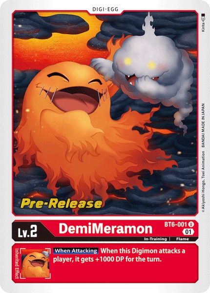 DemiMeramon [BT6-001] [Double Diamond Pre-Release Cards] | Devastation Store