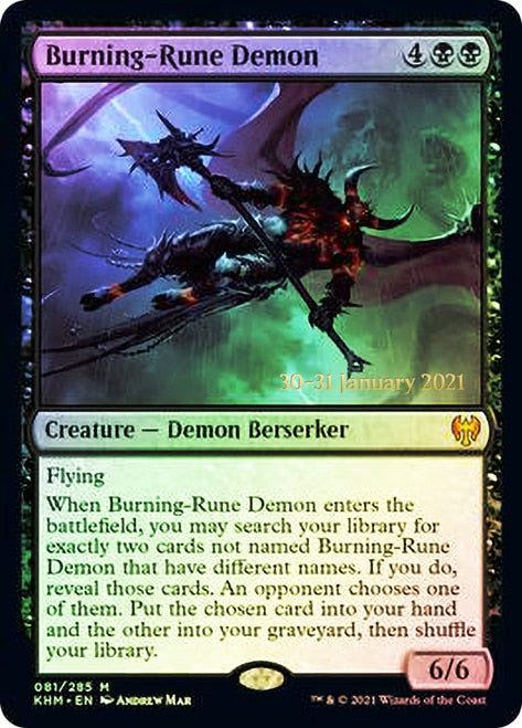 Burning-Rune Demon [Kaldheim Prerelease Promos] | Devastation Store