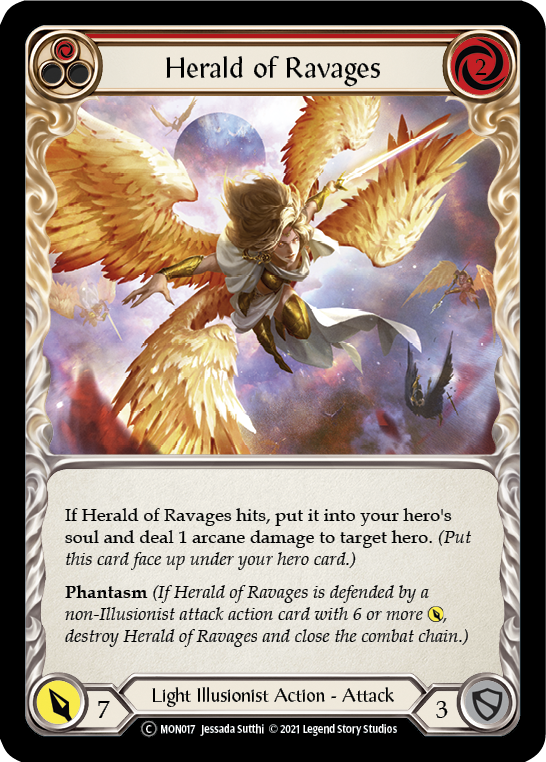 Herald of Ravages (Red) (Rainbow Foil) [U-MON017-RF] Unlimited Edition Rainbow Foil | Devastation Store