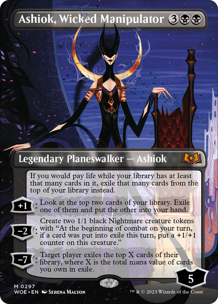 Ashiok, Wicked Manipulator (Borderless Alternate Art) [Wilds of Eldraine] | Devastation Store