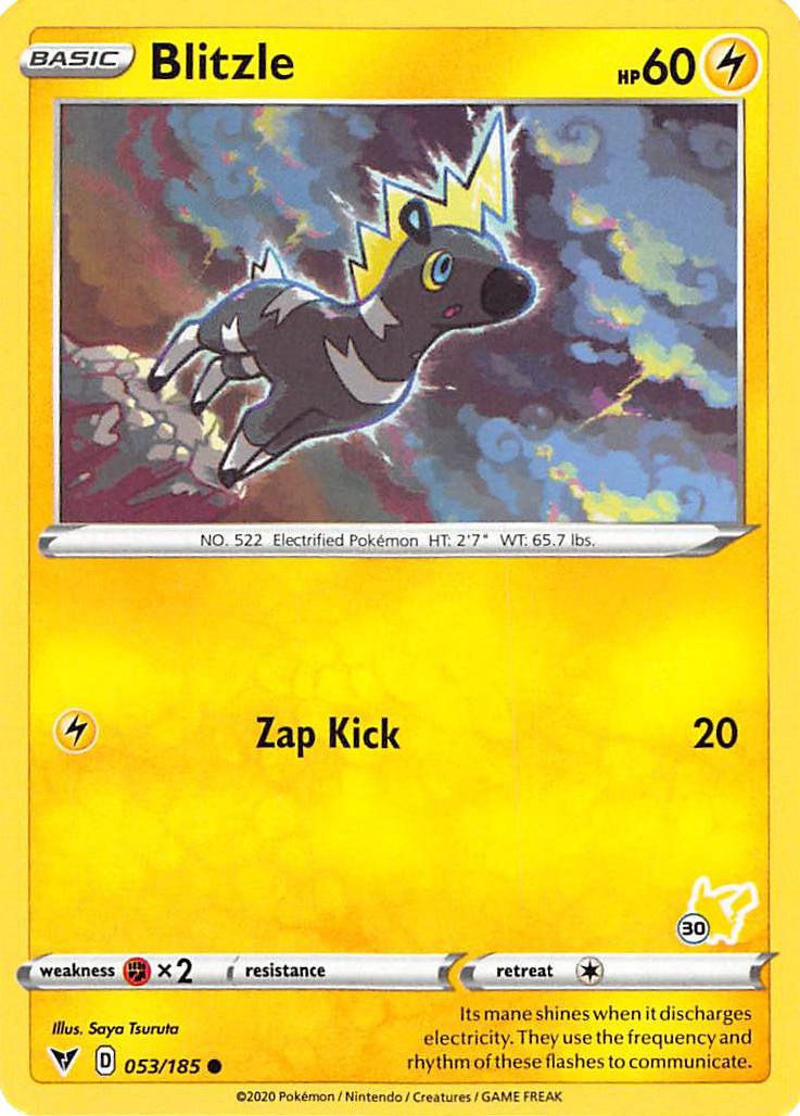 Blitzle (053/185) (Pikachu Stamp #30) [Battle Academy 2022] | Devastation Store