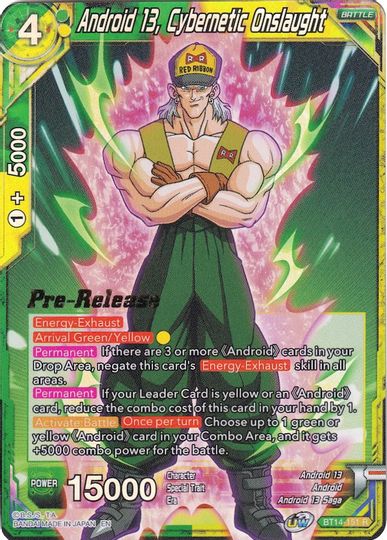 Android 13, Cybernetic Onslaught (BT14-151) [Cross Spirits Prerelease Promos] | Devastation Store