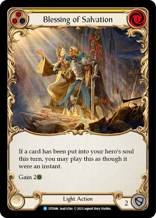 Blessing of Salvation (Yellow) [DTD086] (Dusk Till Dawn)  Rainbow Foil | Devastation Store