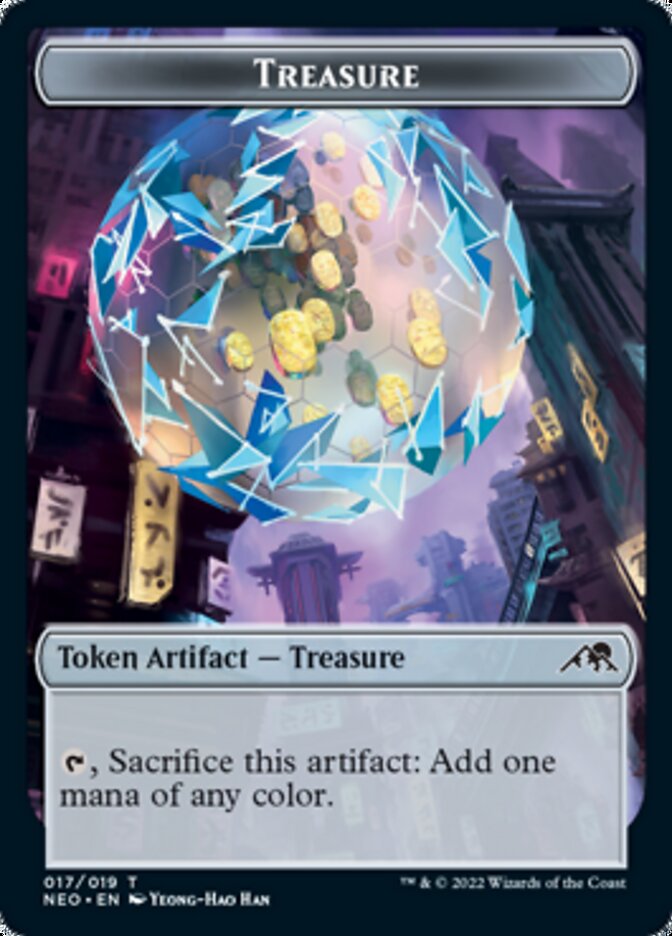 Spirit (002) // Treasure Double-sided Token [Kamigawa: Neon Dynasty Tokens] | Devastation Store
