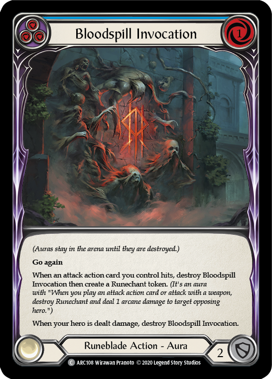 Bloodspill Invocation (Blue) [ARC108] Unlimited Edition Rainbow Foil - Devastation Store | Devastation Store