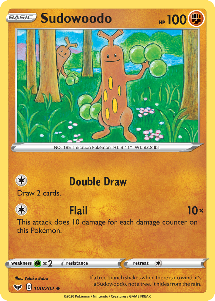 Sudowoodo (100/202) [Sword & Shield: Base Set] | Devastation Store